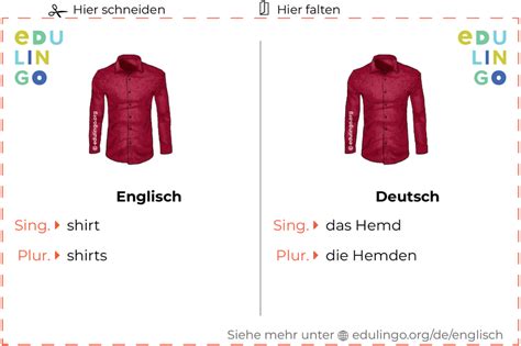 englisch hemd|german word for shirt.